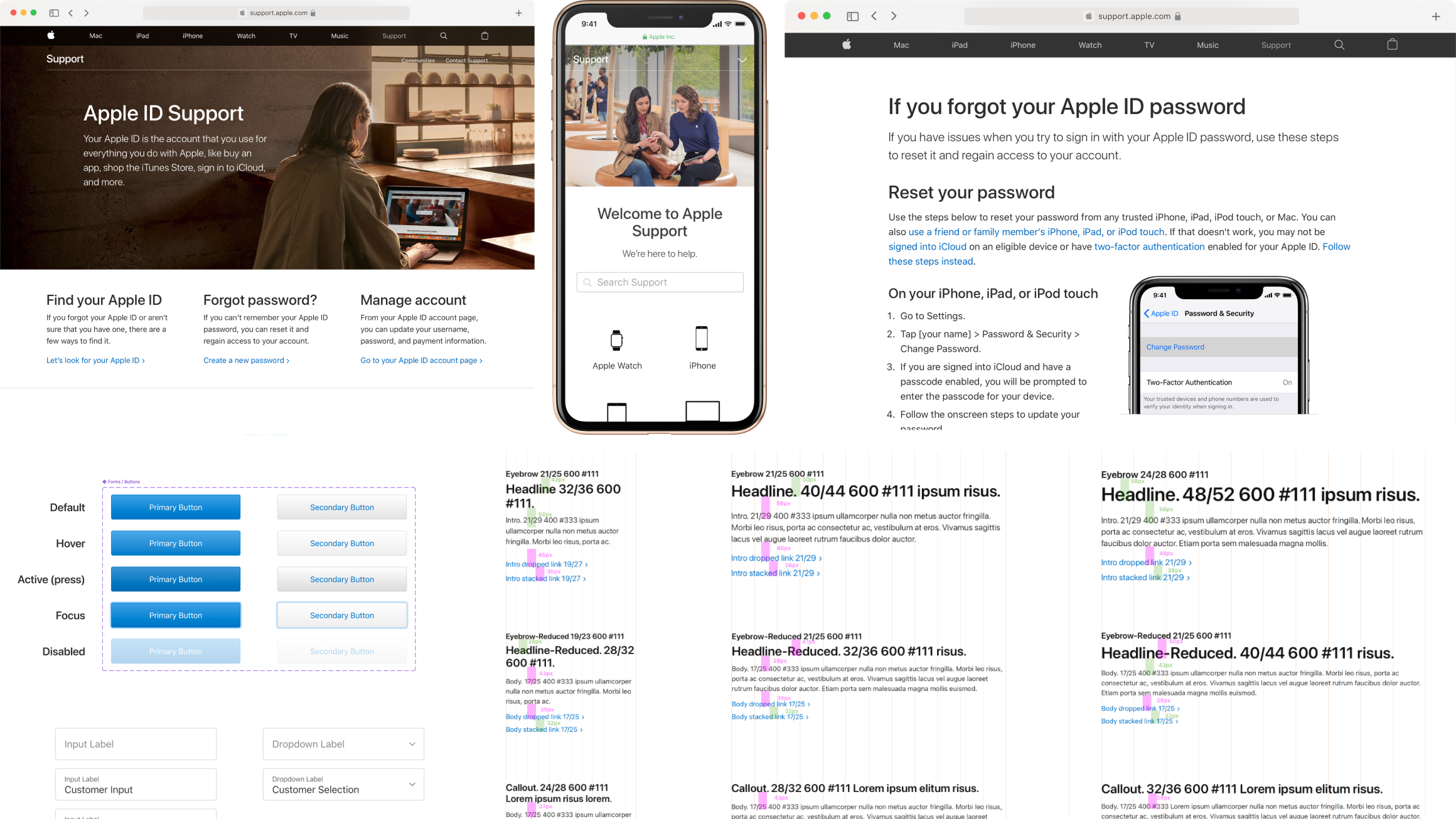 example screens and standards